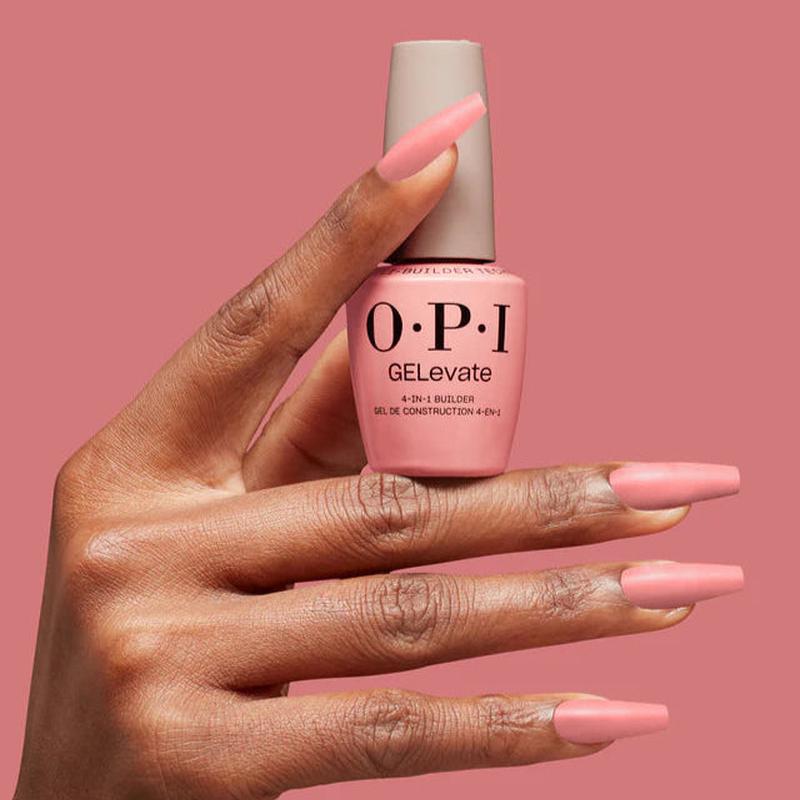 OPI Gelevate 4-in-1 Nail Builder Gel ( 7 Colour Options) - Pink Over-slay